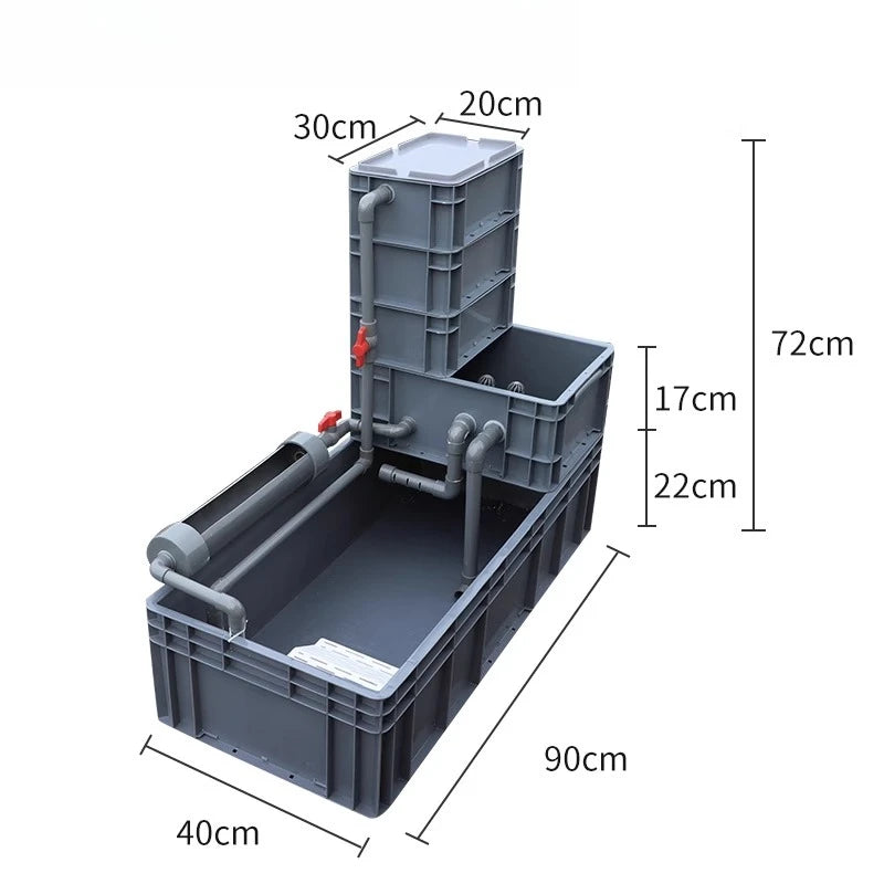 Oxygenate Turtle Terrariums Fliter Cultivation Turnover Box Multifunctional Large Space Fliter Box Turtle Fish Ecological Tank