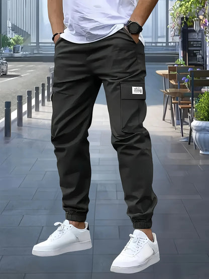 Men's Cargo Pants Sweatpants Outdoor Bunched Long Trousers  Casual Autumn Multi-Pocket Durable Workwear Male Trousers