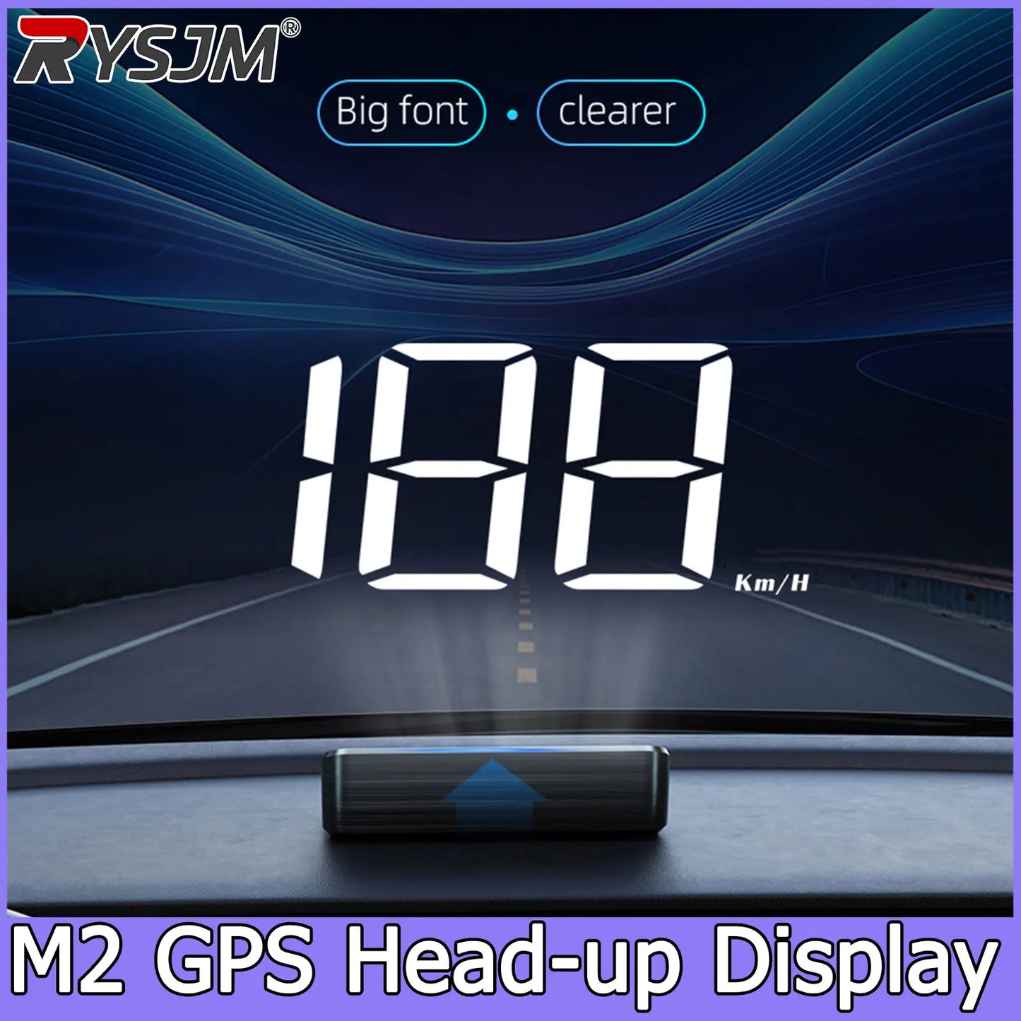  M2 Universal GPS HUD Car Speedometer Projector With Speed KMH Head Up Display Car USB Cable Plug & Play GPS & Beidou System