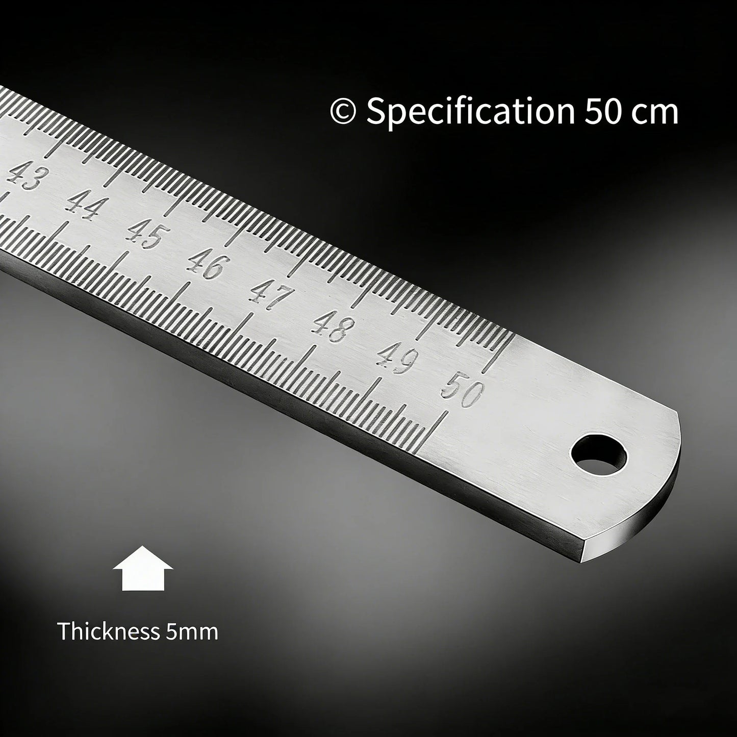 Engineered for Emergencies: 50cm Stainless Steel Ruler with Hardened Tip for Measurement | Drafting Multi‑Tool&Window-Breaking