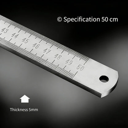 Engineered for Emergencies: 50cm Stainless Steel Ruler with Hardened Tip for Measurement | Drafting Multi‑Tool&Window-Breaking