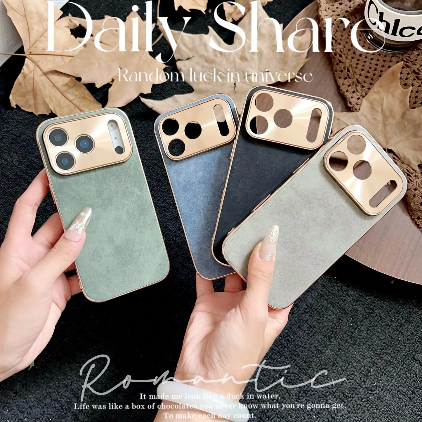 Leather Phone Case For Iphone 13 11 12 14 15 16 17 ProMax Plus Electroplated Frame Lambskin Phone Shell For IPHON 15 16 17Promax