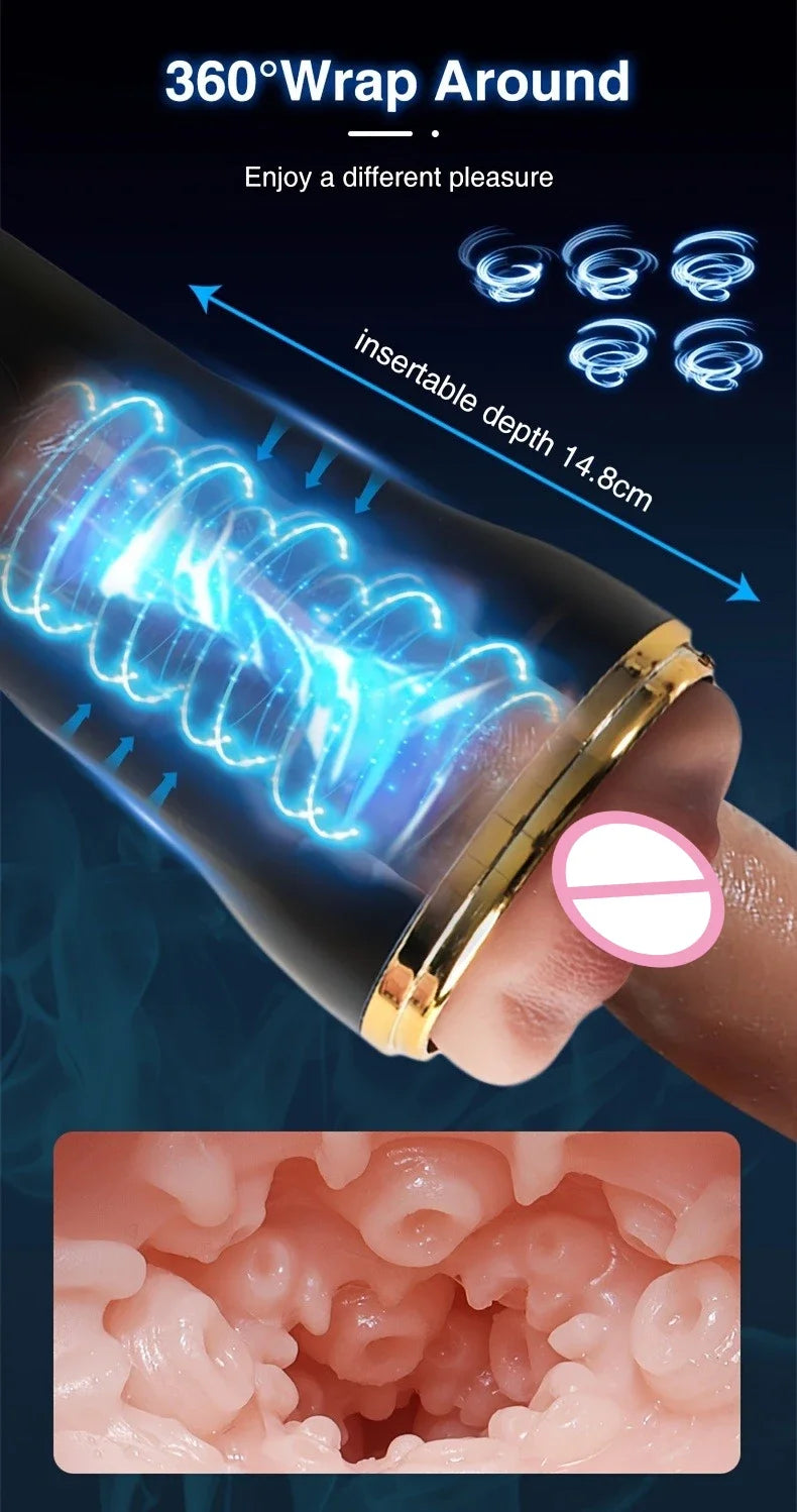 Mens Automatic Masturbation Cup 3D Realistic Vaginal Penis Pump Trainer Pocket Pussy Blowjob Dicks Stimulator Adult Men Sex Toys