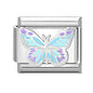 Fashion Drip Glaze Blue Eyes Colorful Butterfly Italian Charm Links Fit 9mm Stainless Steel Bracelet Jewelry DIY Making Beads