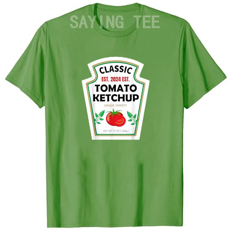 Red Ketchup Yellow Mustard DIY Costume Matching Couples Groups Halloween T-Shirt Gifts Lazy Easy Condiments Costumes Couple Tops