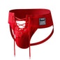 Open Front Men Jockstrap Briefs Athletic Supporter,3" Waistband Detachable Pouch Breathable Workout Sport Underwear Gay Thongs
