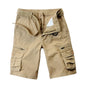 2026 Summer Men's Cotton Cargo Shorts Multi-Pocket Casual Short Pants Male Hiking Loose Solid Jogging Shorts No Belt Plus Size