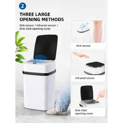 13L Waterproof Trash Can Waste Bin for Kitchen Bathroom Living Room-Durable Home Garbage Bin Trash Can Kitchen Trash Can Dustbin