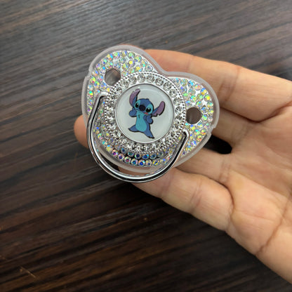 Cute Baby Pacifier with Dust Cover & Pacifier Chain Soft Silicone Soother Kawaii Chew Nipple for Newborns BPA-Free Safe 0-18M