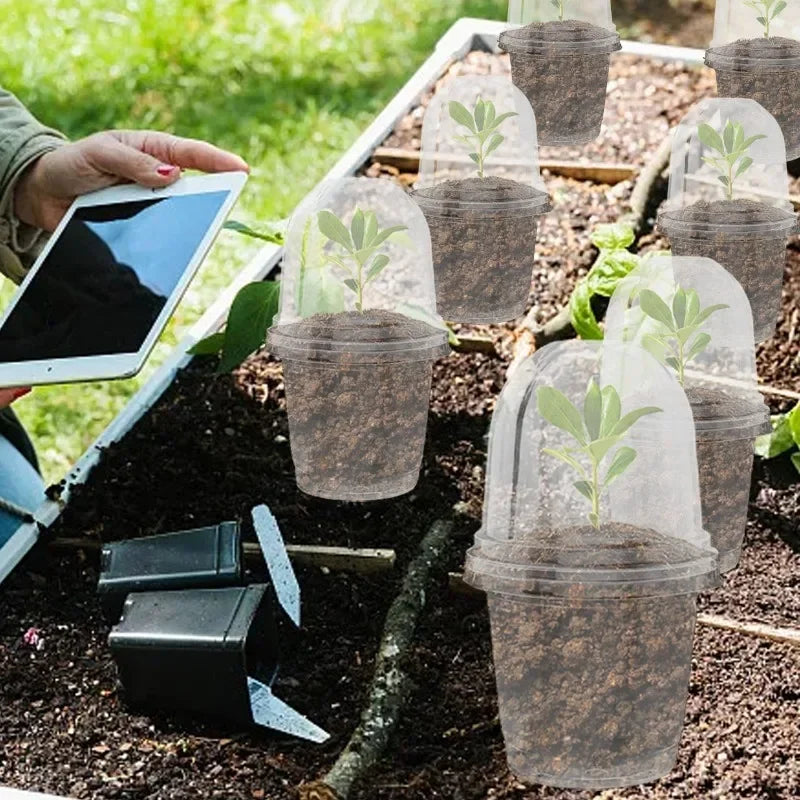 Seed Plant Nursery Pots Plastic Plant Mini Flowerpot Seed Starting Grow Nutrition Cup Plant Container Garden Planters Supplies