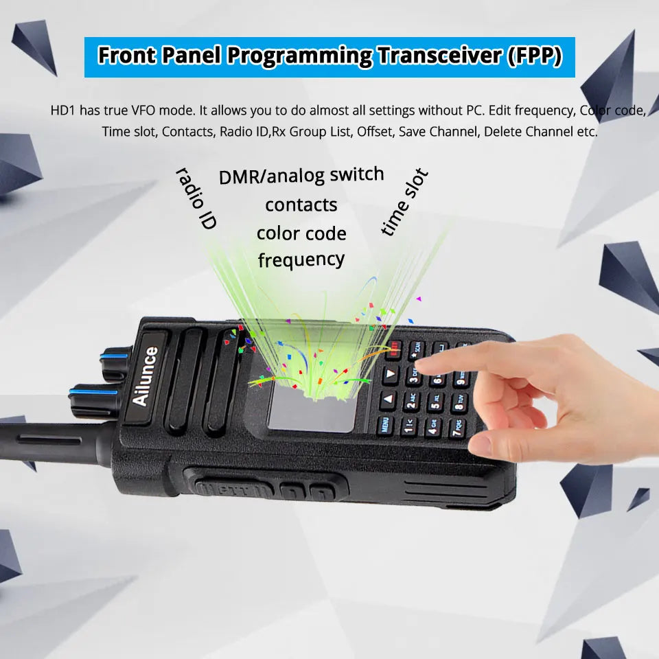 Ailunce HD1 DMR Walkies Talkies Long Range Walkie Talkies Portable Radio FM Communication Emergency Radio Ham Radio Station GPS