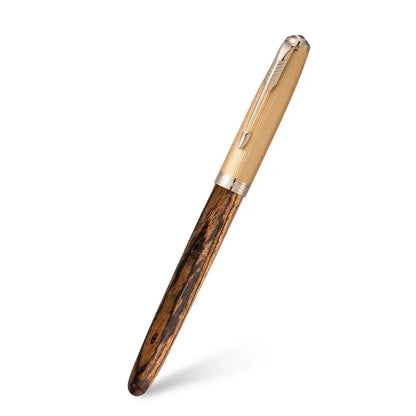 JINHAO 85 Metal/Wood Fountain Pen Golden Cap Extra Fine Nib Ink Pen Office School Supplies Stationery Pens for Writing