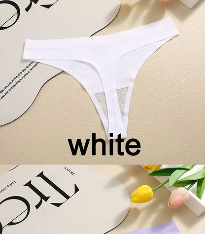 3PCS/SET Sexy G-String Underwear Breathable Female T-back Intimate Lingerie Seamless Low Waist Underpants Lady Bikini Panty S-XL