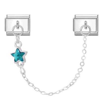 Tassel Chain Butterfly Flowers Star Moon Heart Zircon Italian Charm Links Fit 9mm Bracelet Stainless Steel DIY Jewelry Making