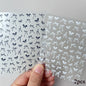 2Sheets French Gradient Line Nail Art Stickers 3D Self-Adhesive White+Black Slider Design Stencil Manicure Guides DIY Nail Decor