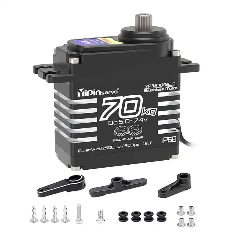 70kg Digital Servos Large Torque Magnetic Induct 8.4v Brushless Motor IP68 Steel Helical Gear For 1/8 1/10 Remote RC Car Robot