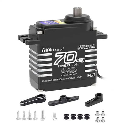 70kg Digital Servos Large Torque Magnetic Induct 8.4v Brushless Motor IP68 Steel Helical Gear For 1/8 1/10 Remote RC Car Robot