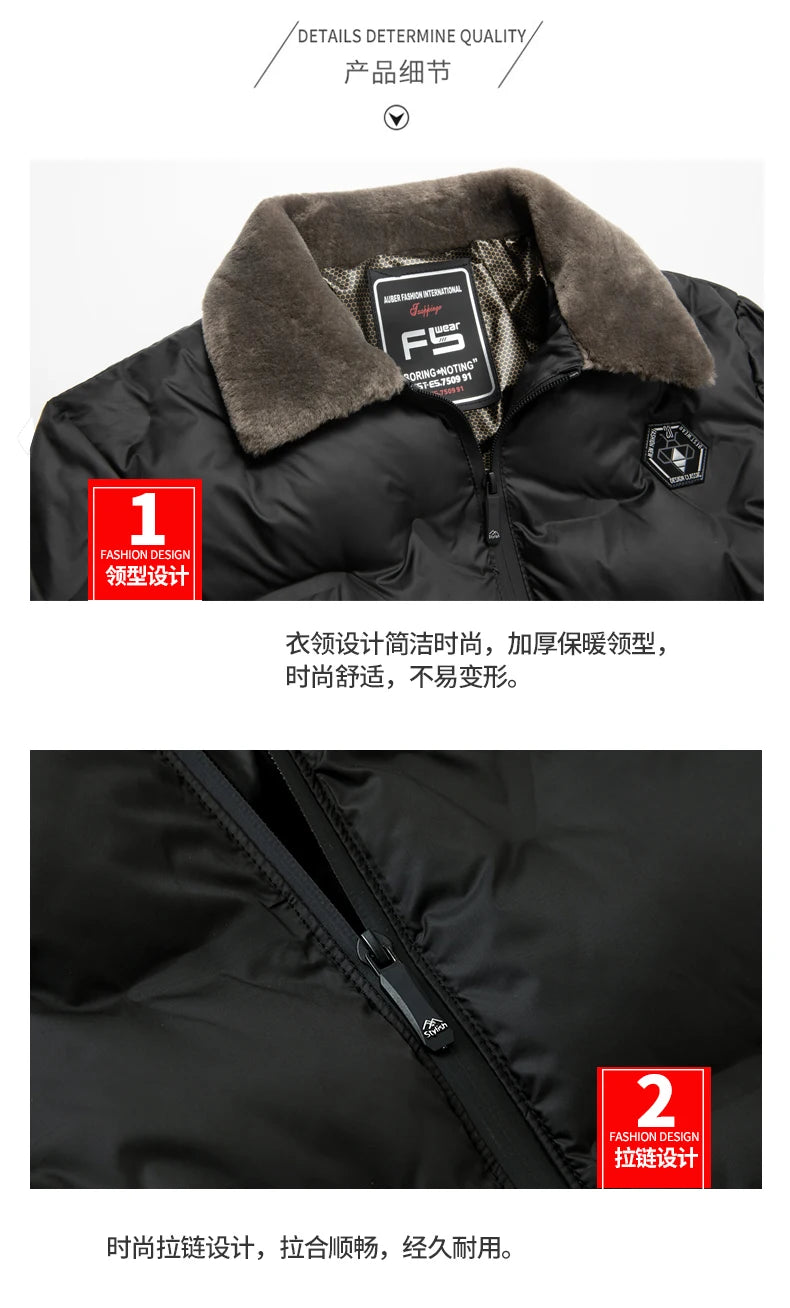Men's Fashion Windbreaker Parka Coat Male Jacket Autumn Winter Overcoat Windproof Casual Warm Hombre New Streetwear Outdoors