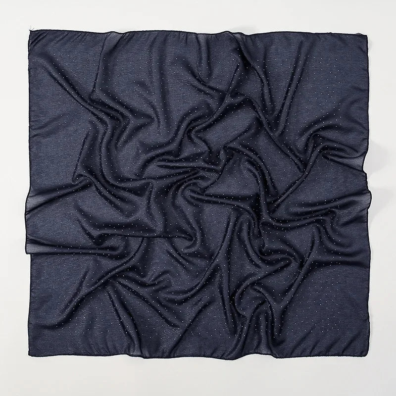 90*90cm Square Chiffon Hijab Scarf Women Solid Color Muslim Soft Head Scarf Islamic Shawls and Wraps Headband Musulman Scarves