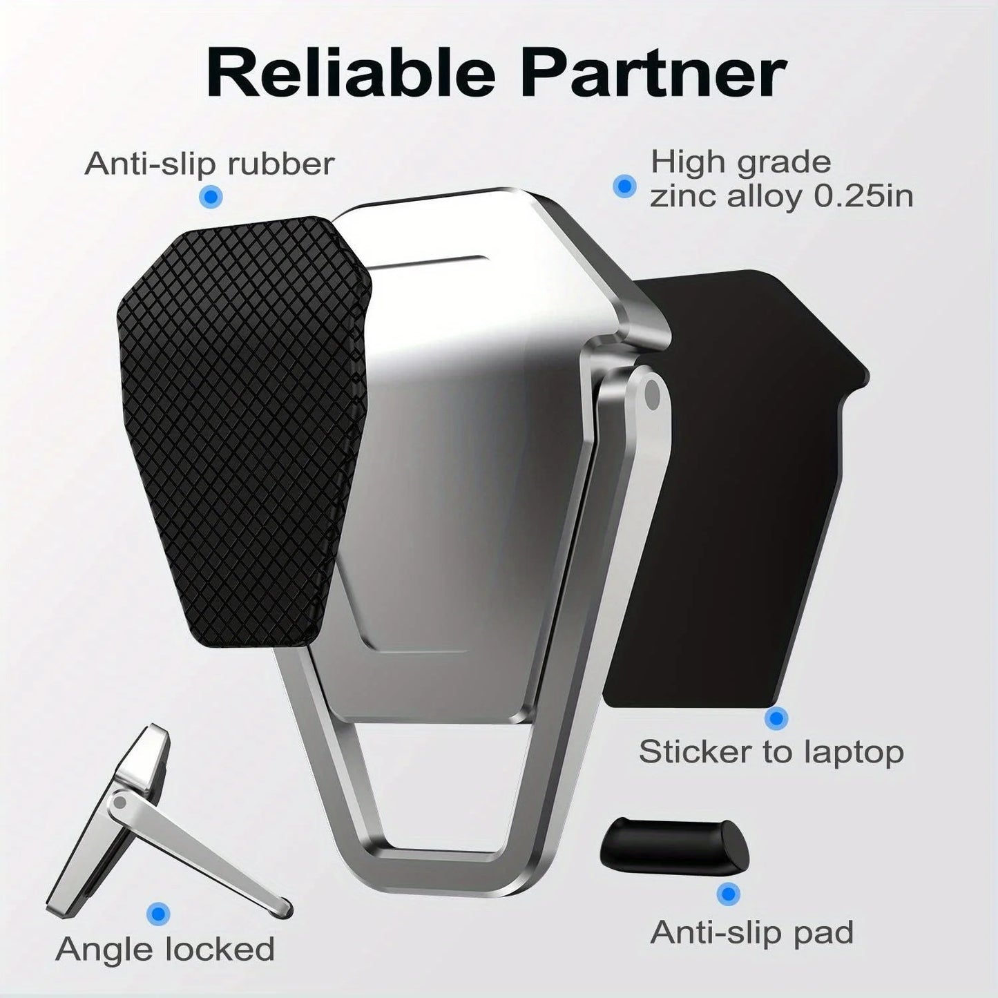 Portable Invisible Laptop Stand, Mini Aluminum Cooling Pad,Computer Keyboard Mount Kickstand, Ergonomic Lightweight Laptop Stand