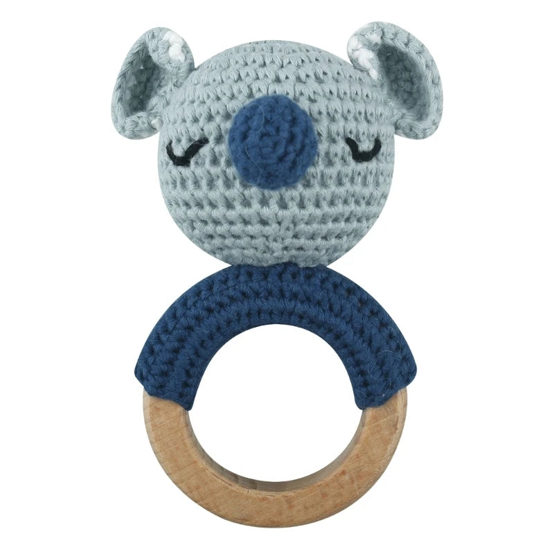 Baby Pacifier Clip Crochet Koalas Handbell Rattle Doll Teether Pacifier Chain Clips Set Dummy Chain Cartoon Teething Toy