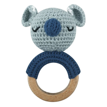 Baby Pacifier Clip Crochet Koalas Handbell Rattle Doll Teether Pacifier Chain Clips Set Dummy Chain Cartoon Teething Toy
