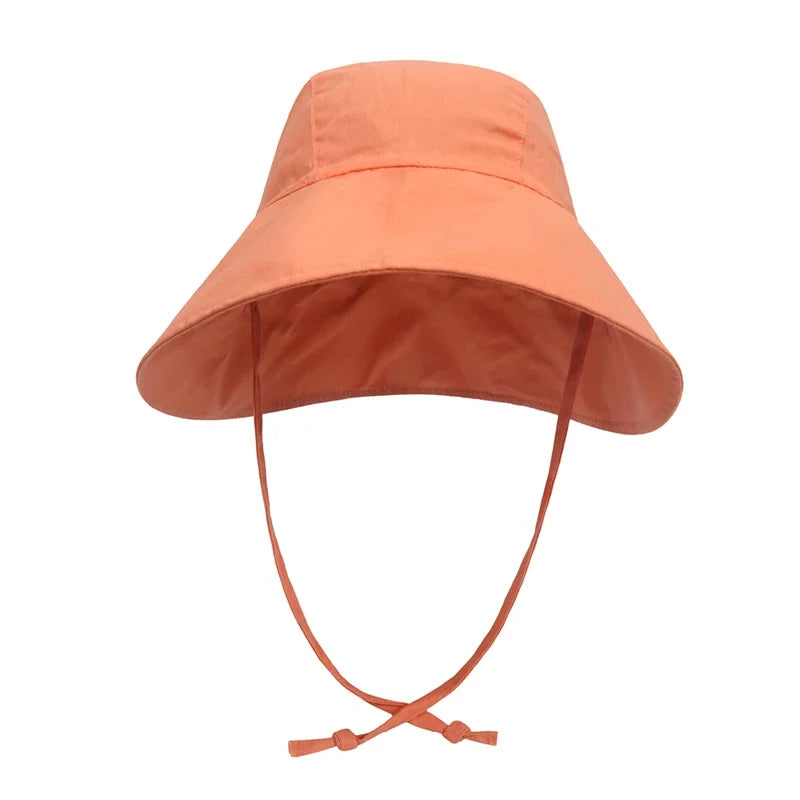 Baby SunHat Summer Boys Girls Bucket Hat Kids Cotton UV Travel Hats Child Big Brim Outdoor Beach Caps Fashion Casual Panama Cap