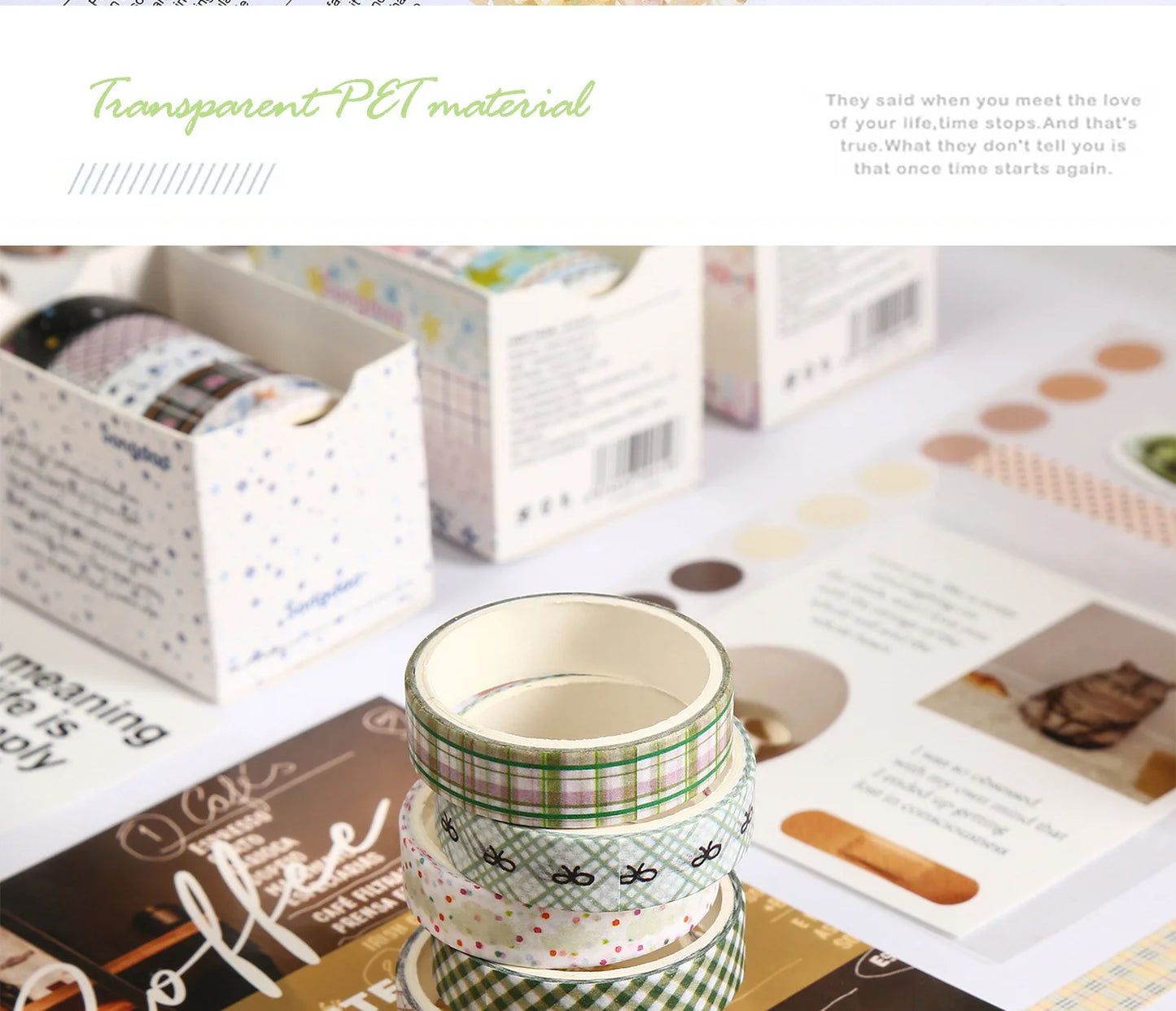 MINKYS 5pcs/set Basic Grid Star Decorative Tape Cute Cartoon Creative Washi Tape School Stationery