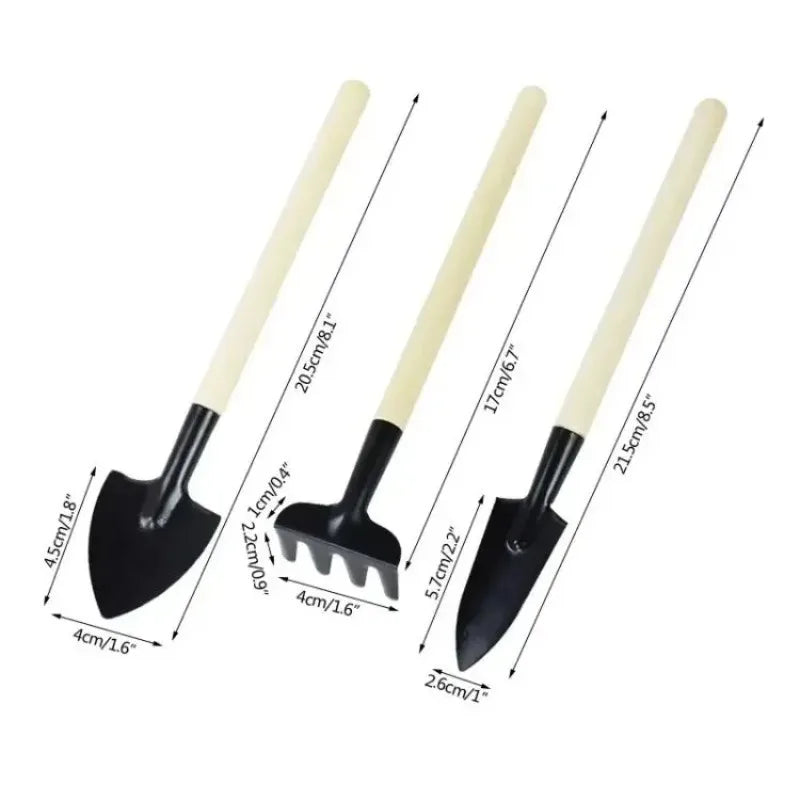 3Pcs Mini Garden Tools Set for Indoor Plants Cactus Vegetables Digging Weeding Flower Pot Small Plants Gardening Kit