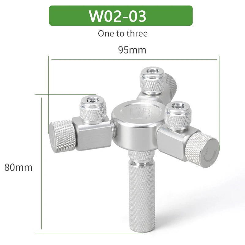 Aquarium CO2 Shunt CO2 Regulator Multi-Way Shunt Regulating Valve Aluminum Alloy CO2 Multi-Pass 2-6 Shunt Fish Tank Supplies