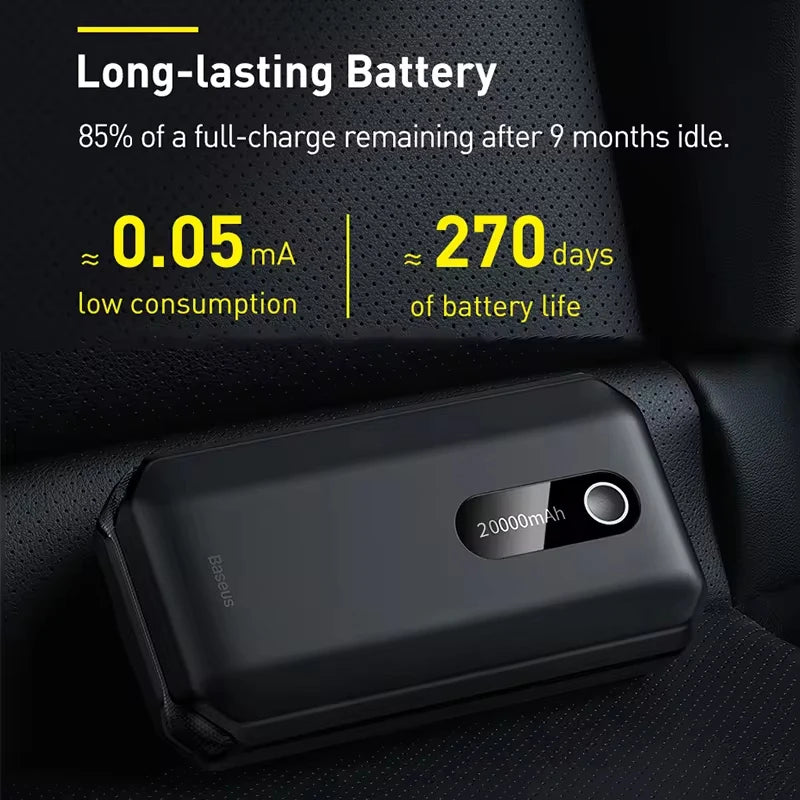 Baseus 2000A Car Jump Starter 20000mAh Power Bank Car Booster for Auto Battery Charger Petrol Diesel 12v Car Starter Device