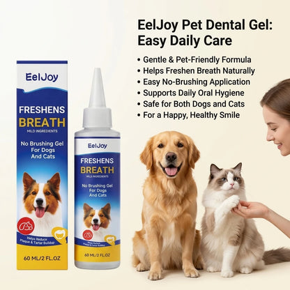 EELJOY Pet Dental Care Gel Reducing Plaque Tartar & Bad Breath Freshing Natural Formula No Brushing Gum Health Pet Oral Cleaner