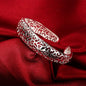 Trendy 925 Sterling Silver Bangles Bracelet Charms Cute Open for Women Fashion Jewelry Adjustment Size Cuff Wedding Party