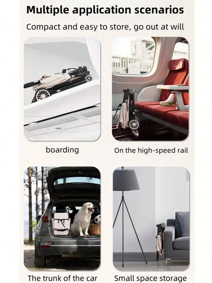 1 Black Lightweight Baby Stroller Weighs Only 4.7kg Convenient for Airplanes, Trains and Cars, Suitable for Home Use and Busines