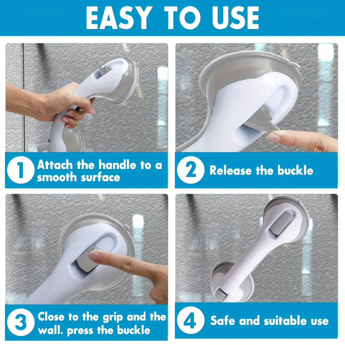 Bathroom Handrail to Prevent Falls Suction Cup Bathroom Tub Children Free Punch Handle Glass Doors And Windows Elderly Handle