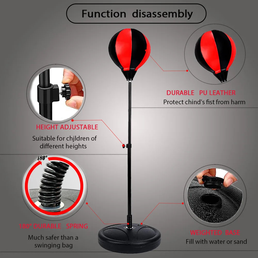 Children's Standing Inflatable Boxing Balls with Hand Pumps Gloves Sports Toys Indoor Outdoor Fun Sports Toy Set Christmas Gifts for Kids Boys and Girls Ship From Germany Fast Delivery