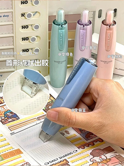 1 Pc Ins Simplicity Solid Color Double Sided Tape for Student Erasable Dot Glue Tape for Paste Non-sticky Note School Supplies