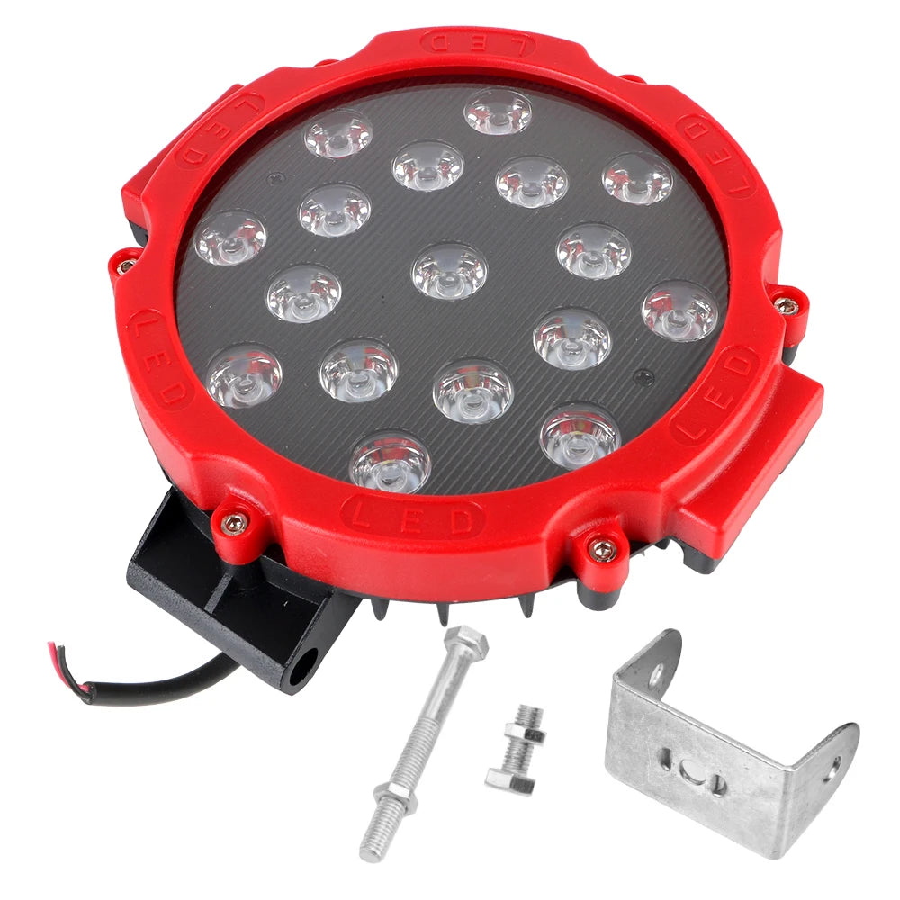 Spot Beam 7 inch Round LED Light Bar 51W LED Work Light For Truck Tractor 4x4 Off Road Driving Light
