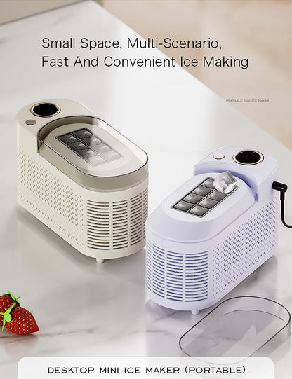 Electric Small Ice Maker Home Dormitory Office Camping Ice Automatic Ice Making Box Ice Machine Home Car Dual Use 12/110/220V