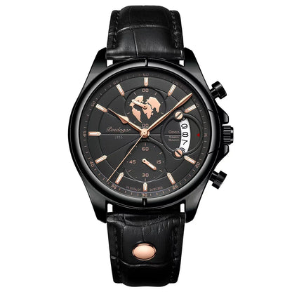 POEDAGAR Luxury Man Wristwatch Chronograph Date Waterproof Leather Men Watch Casual Quartz Men's Watches Sports Male Clock Reloj