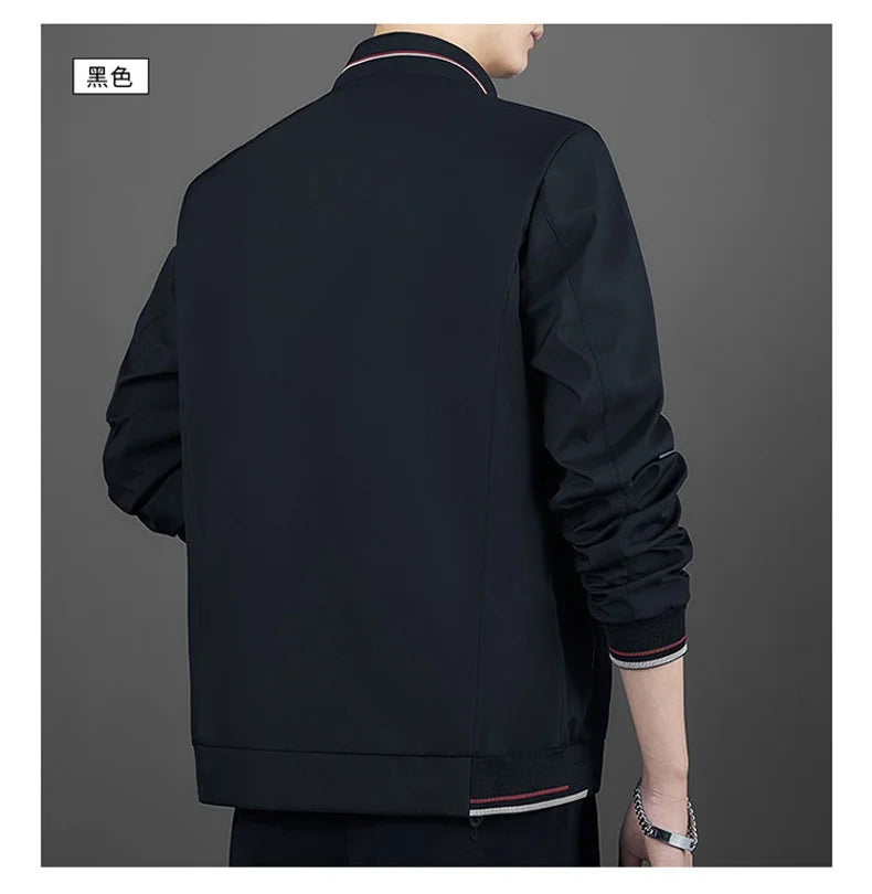 Men's Autumn Fashion Baseball Jackets Long Sleeve Stand Collar Loose Outwears Coats Sport Casual Slim Fit Business Jacket Male