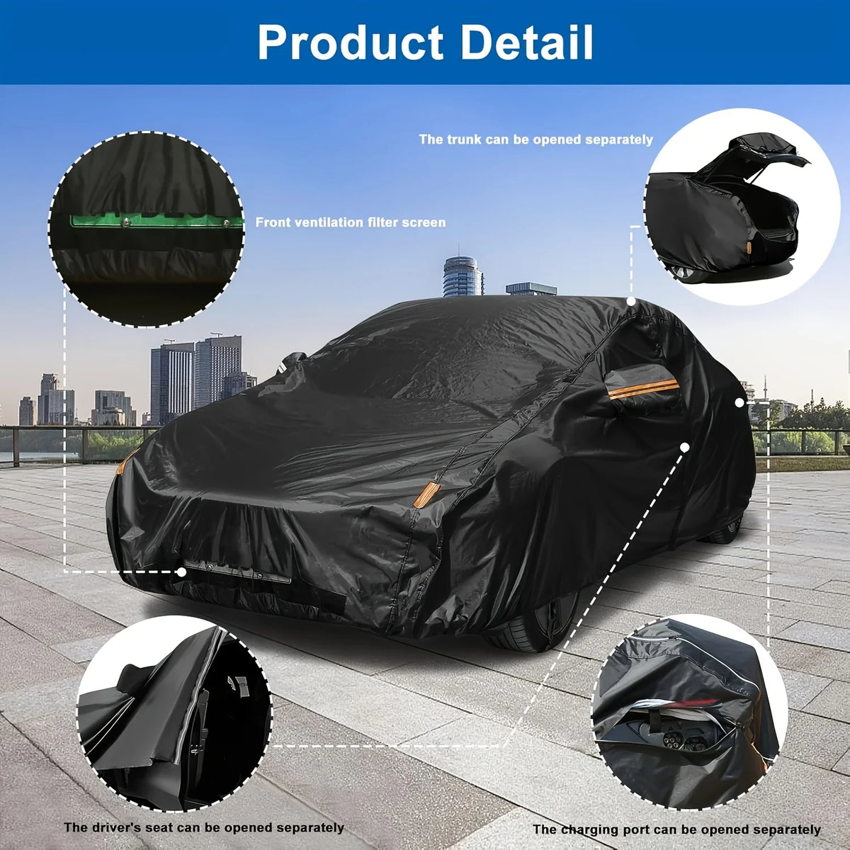 Car Cover Outdoor Protection Exterior Sun Snow UV Covers SUV Sedan Auto Sunshade Dustproof Waterproof Black Silver