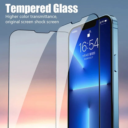 2-4PCS Full Cover Tempered Glass Screen Protector For iPhone17 15 14 13 12 Pro Max Protection Glass For iPhone 13 14 16 Pro Max