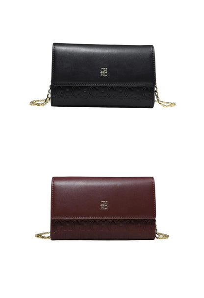 CH Women Crossbody Bag Splicing Letter Print Metal Chain Shoulder Purse PU Leather Flap Small Ladies Evening Clutch Handbag Gift