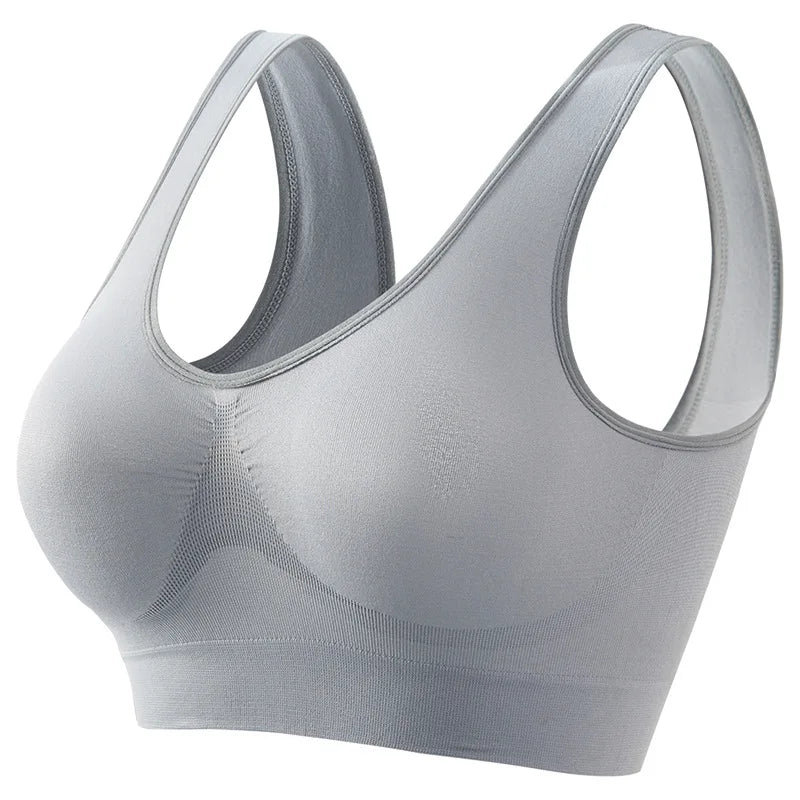 Women's Seamless Push-Up Bra Sports Bralette Non-wire Crop Top Solid Sexy Lingerie No-Pads Breathable Plus Size Tank Bra S-5XL