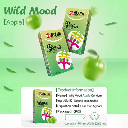 10pcs Fruit Flavor Condoms Sex Toy For Men Strawberry Blueberry Taste Penis Sleeves Ultra Thin Condom Adult reusable Sex Product