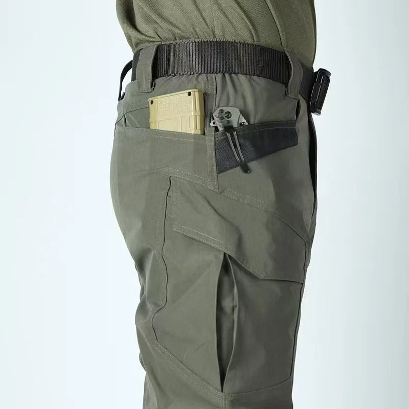 Men's Tactical Pants Outdoor Multi-functional Training Pants with Pockets Waterproof Quick-drying Cargo Pants