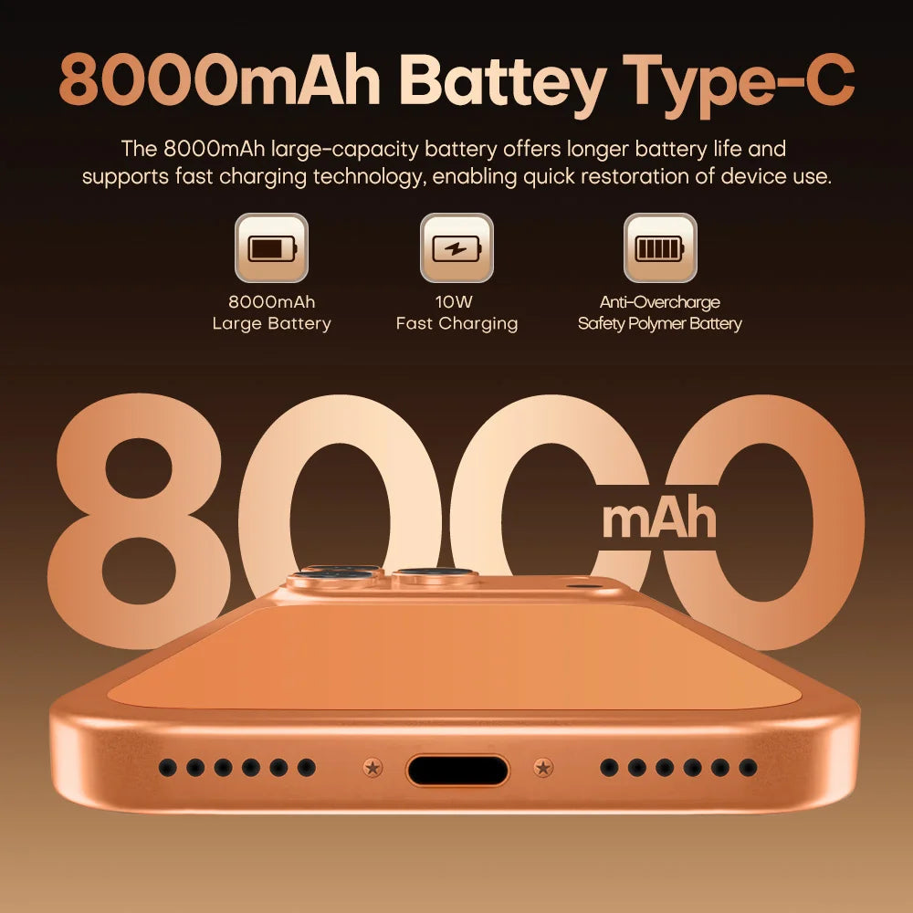 New Smartphone 5G Ai For 17 Pro Max 7.3HD 22G+2TB Mobile Phones Android Dual Sim 7800mAh Unlocked Cell Phone Global Version