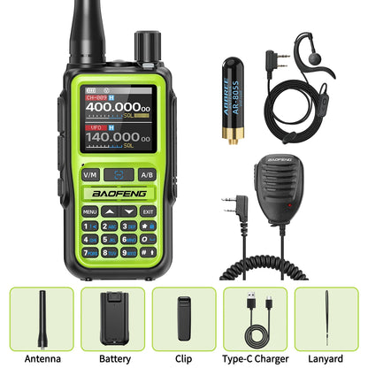 BAOFENG UV-5R Mini Walkie Talkie Air Band Bluetooth Programming Wireless Copy Frequency 999CH Full Band Long Range Two Way Radio