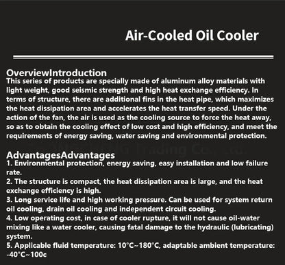 60L/min Hydraulic Air Cooler AH0608T-CA Hot Selling Hardware Tools Fan Air Cooling Oil Cooling Machine 110v 220v 24v 12v 380v